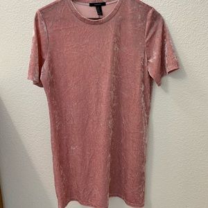 Velvet pink mini dress